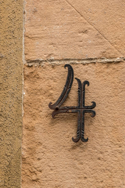 istock Number 4 of the house with iron letters 1090241908