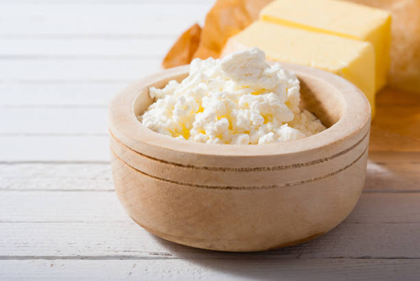 istock Dairy products white wood table 1090242226