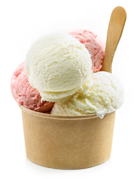 紙コップでアイス クリーム ボール - アイスクリーム ストックフォトと画像