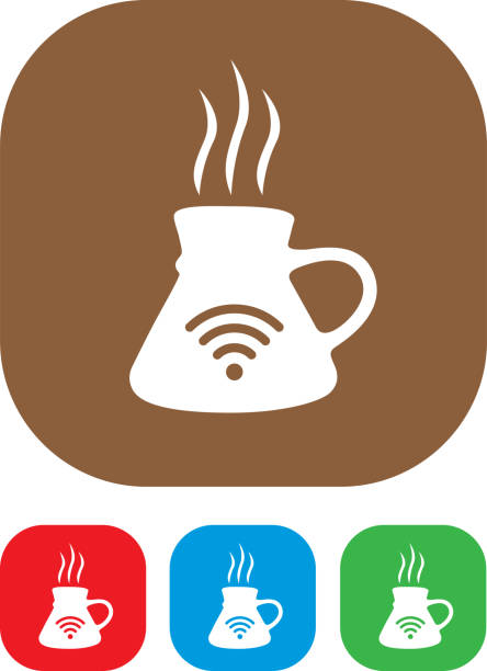 wifi 커피 컵 아이콘 - connection usa coffee cup mug stock illustrations