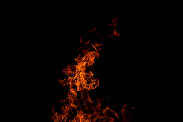 istock Fire flames on Abstract art black background, Burning red hot 1090273788