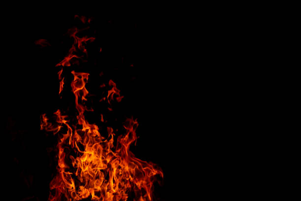 istock Fire flames on Abstract art black background, Burning red hot 1090273794