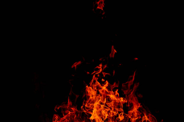 istock Fire flames on Abstract art black background, Burning red hot 1090273812