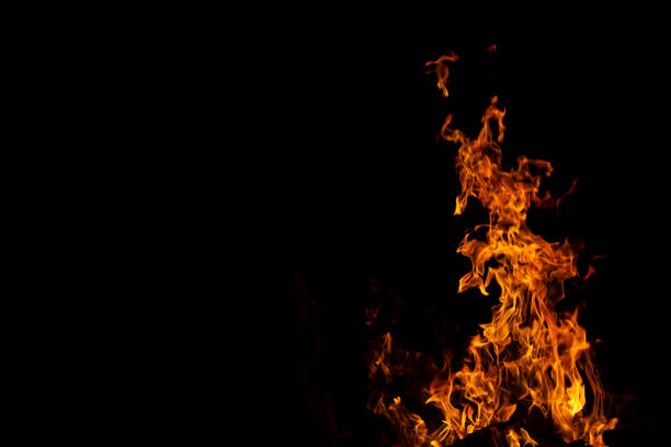 istock Fire flames on Abstract art black background, Burning red hot 1090273926