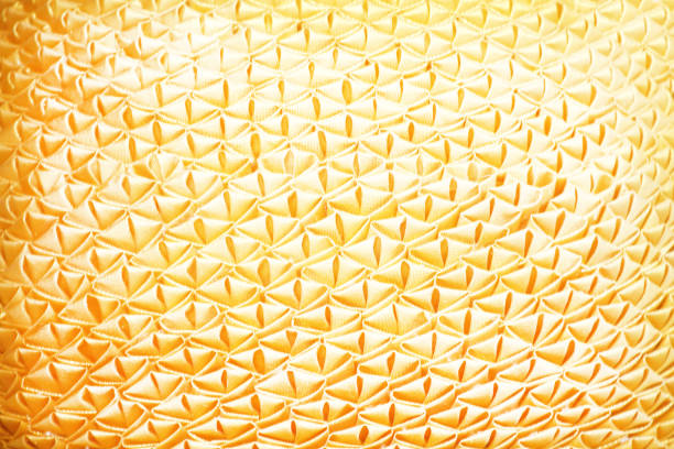 istock Beautiful overlapped folding fabric pattern,Gold or yellow abstract background,handmade 1090277728