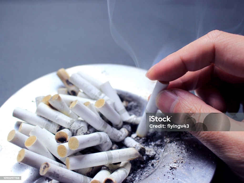 smoking, Nicotine addiction Passive Smoking Stock Photo