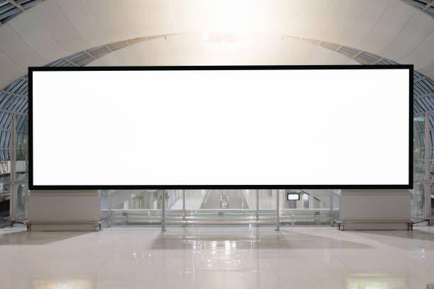 istock blank advertising billboard at airport. 1090313896