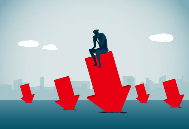 bildbanksillustrationer, clip art samt tecknat material och ikoner med försämring - recession