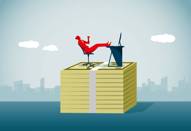 illustrazioni stock, clip art, cartoni animati e icone di tendenza di rilassamento - ceo business finance making money