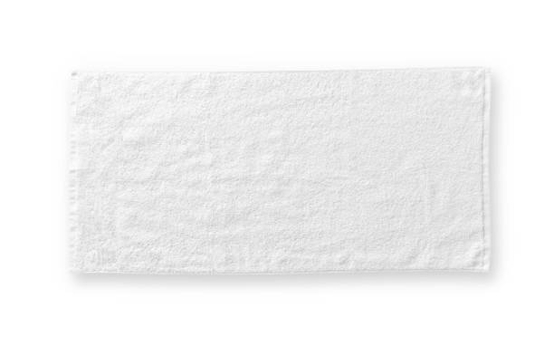 istock White cotton towel mock up template fabric wiper isolated on white background with clipping path, flat lay top view 1090318042