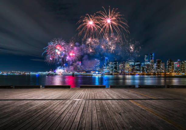 istock fantasy fireworks display over Vancouver harbor skyline 1090342628