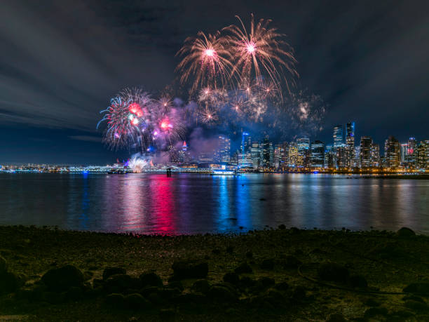 istock fantasy fireworks display over Vancouver harbor skyline 1090342712