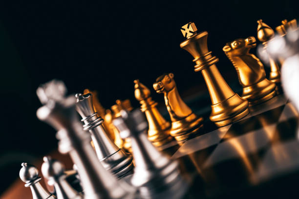 istock business strategy brainstorm chess board game with hand touch black background with free copy space for your text 1090343324