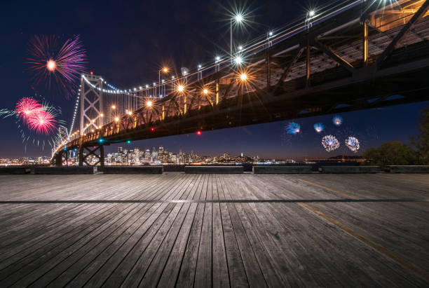istock fantasy fireworks display over San Francisco skyline and Bay Bridge 1090344608