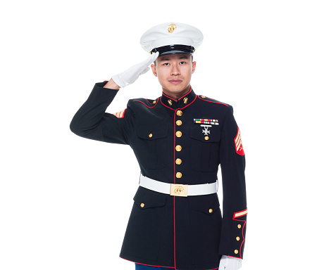 Infante de Marina de Estados Unidos en slauting uniforme photo
