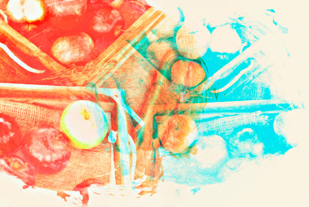 istock Abstract red color apple fruit watercolor illustration painting background. 1090350776