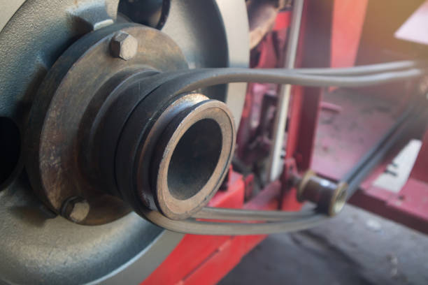 Belt and flywheels on diesel engines for agriculture
