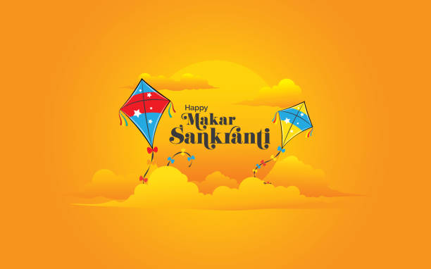 современный и творческий счастливый макар sankranti фестиваль фон - greeting card style love creativity stock illustrations