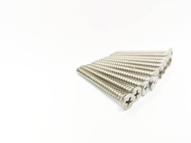 istock Close up Nails on white background, Equipment technician,Close up screw thread 1090359558