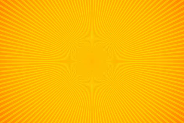 illustrazioni stock, clip art, cartoni animati e icone di tendenza di sfondo vettoriale raggi arancioni e gialli brillanti - summer pattern
