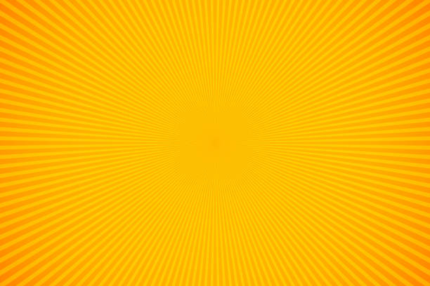 明亮的橙色和黃色射線向量背景 - 太陽光線 插圖 幅插畫檔、美工圖案、卡通及圖標