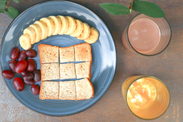 istock toast, banana and grape with soft-boiled egg 1090373166