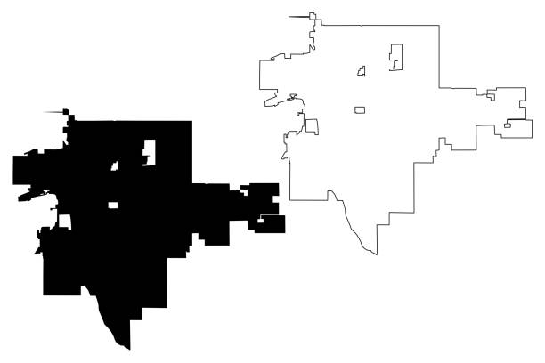 ilustrações de stock, clip art, desenhos animados e ícones de tulsa city map vector - oklahoma tulsa map cartography