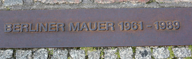plaque on the site where once stood the Berlin Wall with text BE