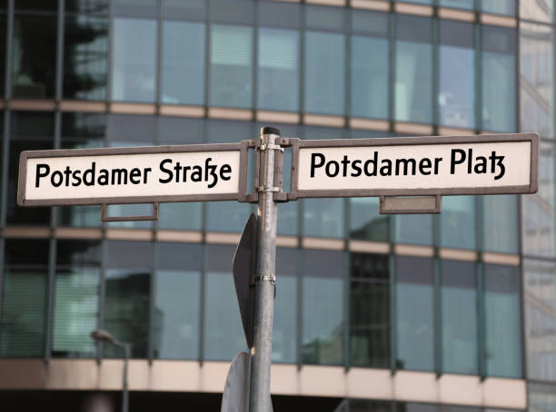 istock road name with text Potsdamer Strasse and Platz 1090385912