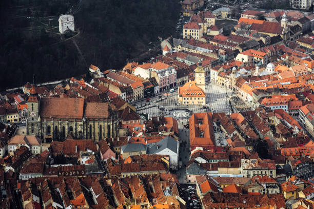 istock Great aerial view to Brasov old town 1090398612