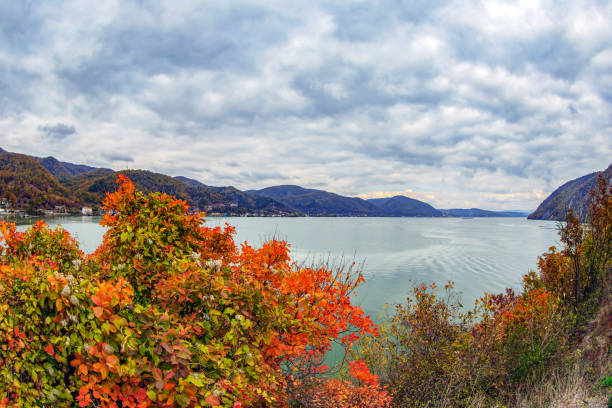 istock Fish eye view with autumn at the Danube Gorges 1090398670