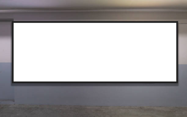 istock indoor car parking and empty white billboard .Blank space for text and images 1090403752
