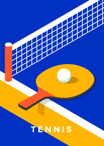 poster olahraga permainan bisbol - tenis meja ilustrasi stok