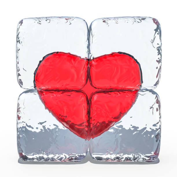 istock Red heart frozen in ice. 3D 1090417242