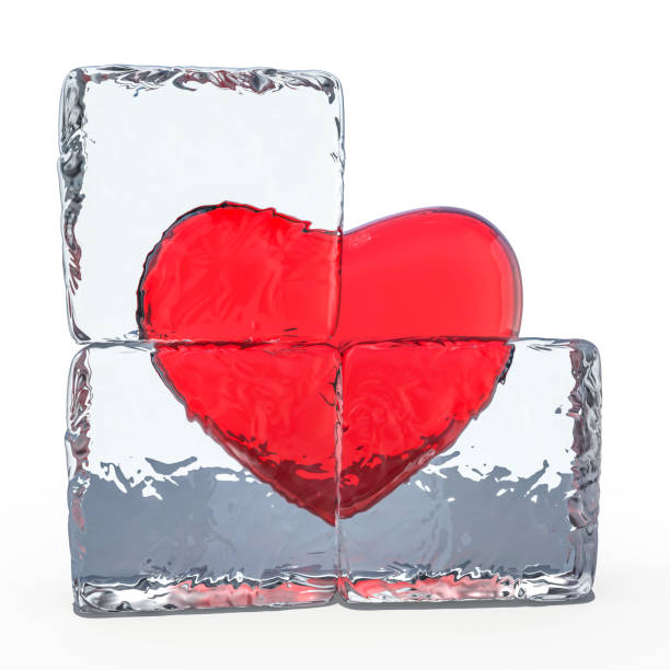 istock Red heart frozen in ice. 3D 1090417258