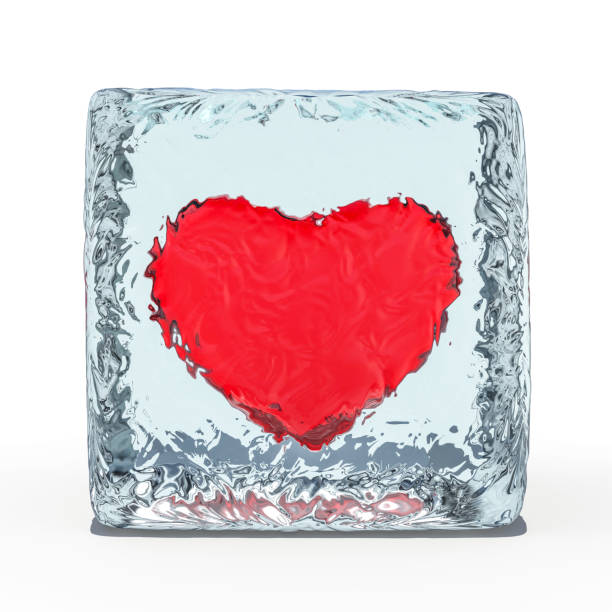 istock Red heart frozen in ice. 3D 1090417288