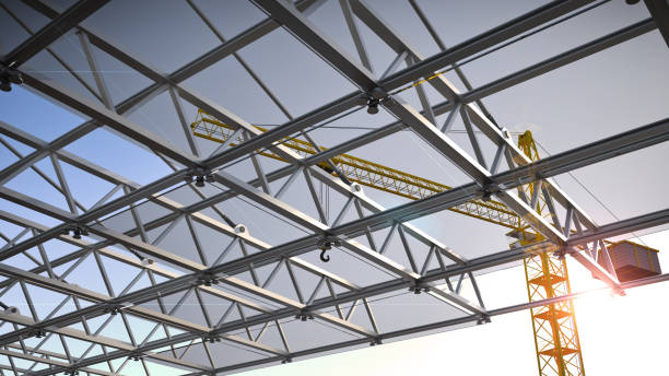 istock Glass and Steel Construction, 3D illustration 1090420804
