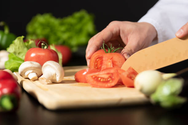 istock Chef prepares fresh vegetables. Healthy nutrition 1090432592