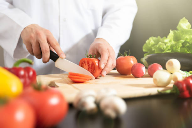 istock Chef prepares fresh vegetables. Healthy nutrition 1090432604
