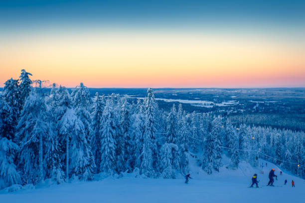 istock Ski slope view from Sotkamo, Finland. 1090436638
