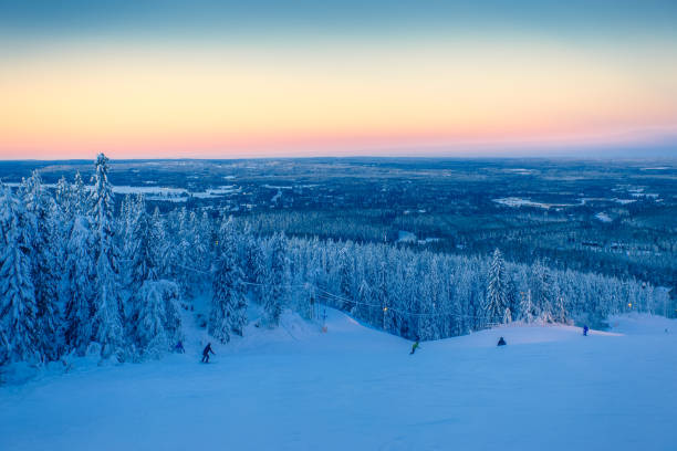 istock Ski slope view from Sotkamo, Finland. 1090436692