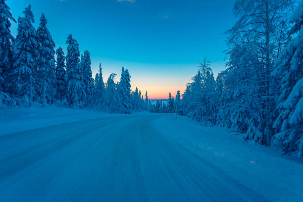 istock Cold day sunset view from Sotkamo, Finland. 1090436786