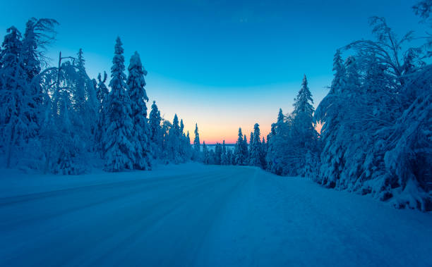 istock Cold day sunset view from Sotkamo, Finland. 1090437768