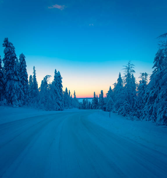 istock Cold day sunset view from Sotkamo, Finland. 1090437870