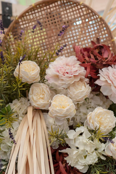 istock White plastic of Artificial flowers of bouquet set 1090442938
