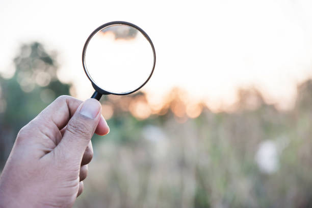 istock Hand hold of magnifying glass searching 1090443504