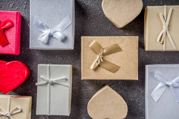 istock Valentines day gifts boxes background 1090444966