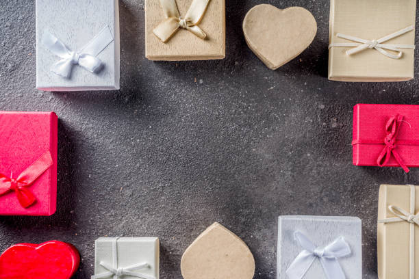 istock Valentines day gifts boxes background 1090444984
