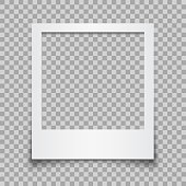 istock Empty white photo frame - vector for stock 1090457782