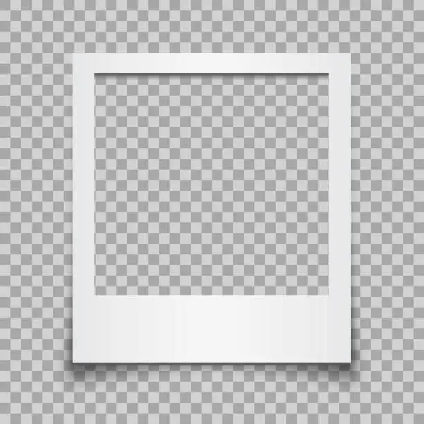 Vector illustration of Empty white photo frame - vector for stock